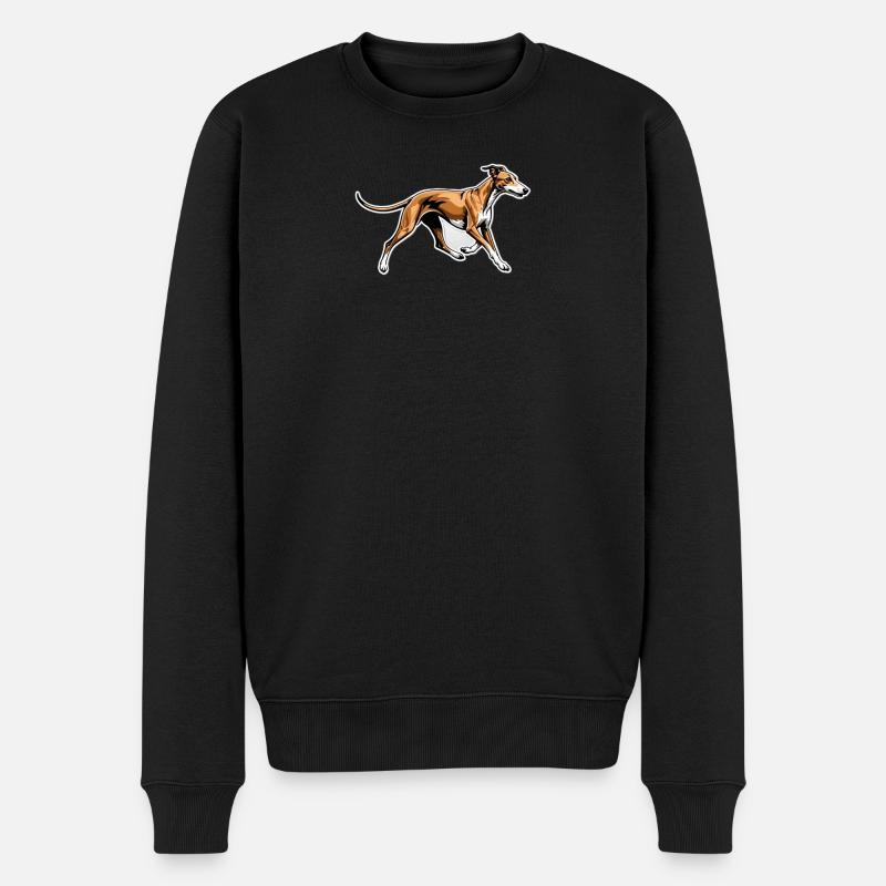 Dynamischer Windhund Lauf-Illustration - Männer Premium Bio Pullover - Schwarz