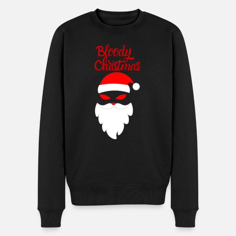 Blutige Weihnachten Fröhliche Weihnacht Horror - Männer Premium Bio Pullover - Schwarz