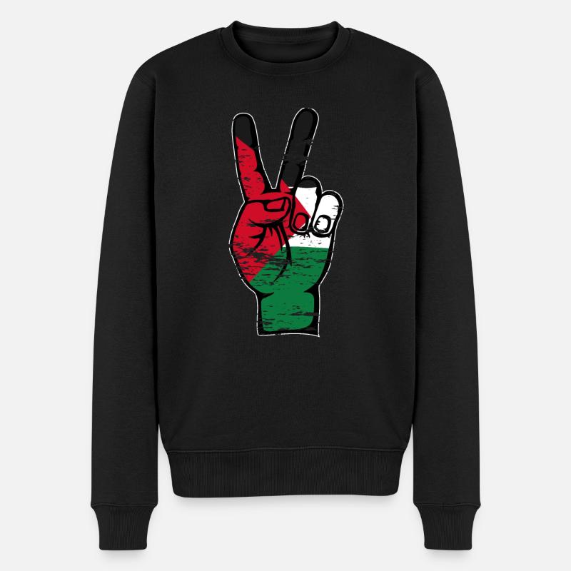 Palästina Flagge Frieden Victory Symbol used - Männer Premium Bio Pullover - Schwarz