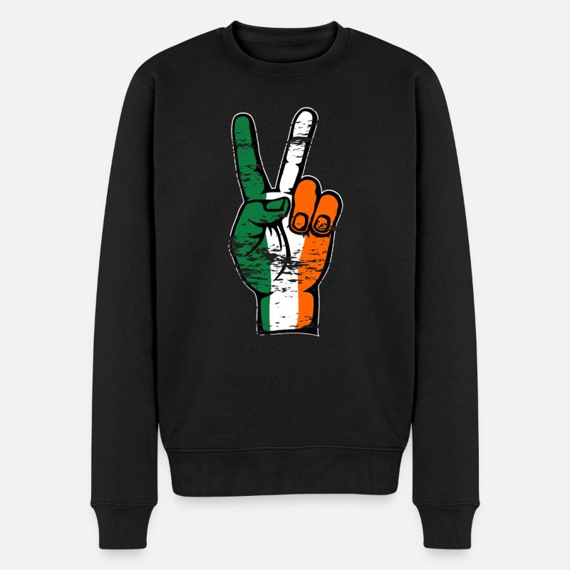 Drapeau de l’Irlande Paix Victoire Symbole Utilisé - Pull Premium bio Homme - noir