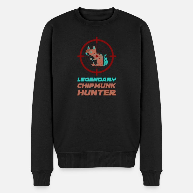 Jäger Squirrel Eichhörnchen Geschenk - Männer Premium Bio Pullover - Schwarz