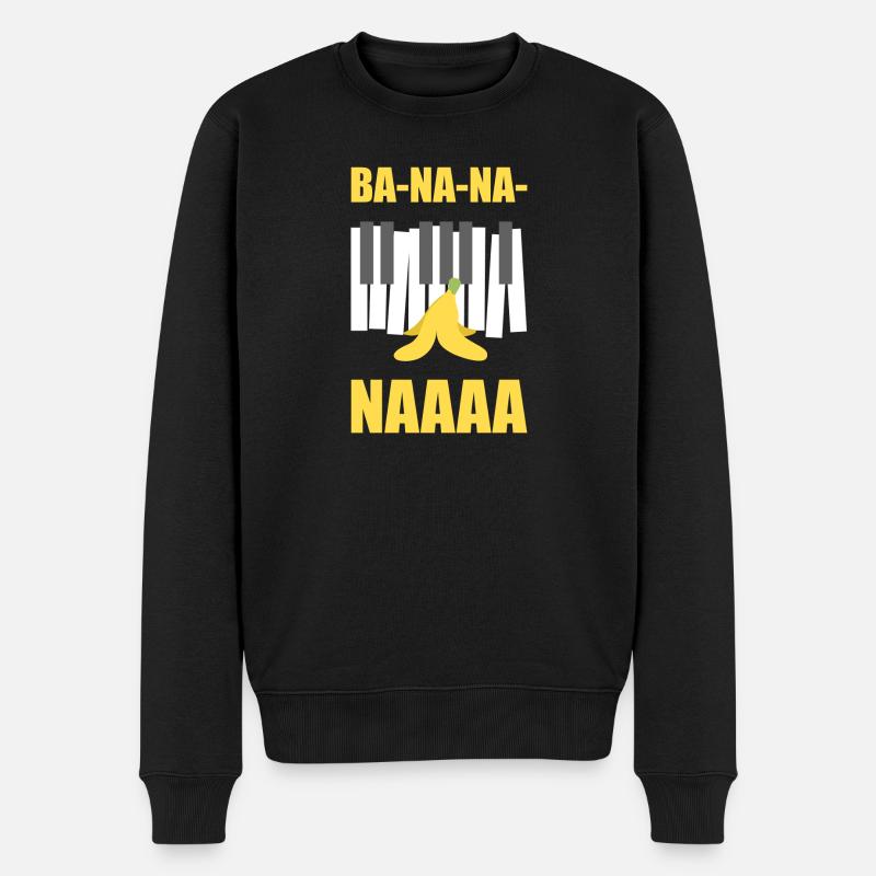 Banane I Klavier I Musik I Beethoven - Männer Premium Bio Pullover - Schwarz