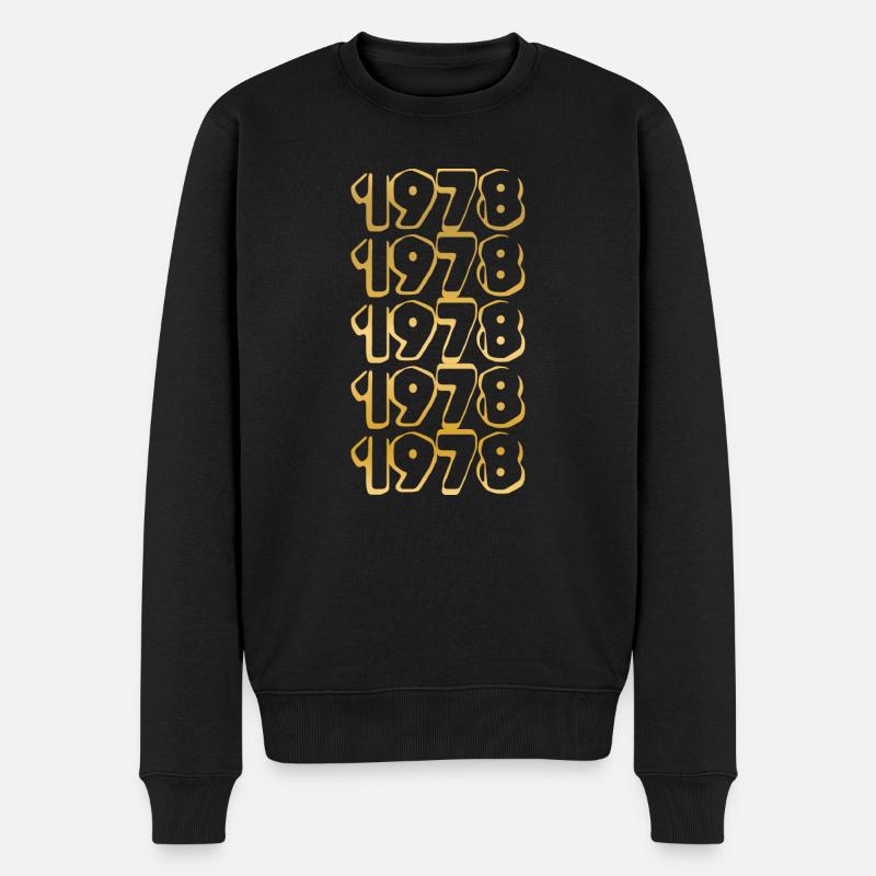 gold 1978 - Männer Premium Bio Pullover - Schwarz