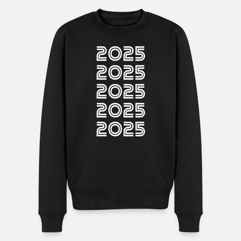 Jahr 2025 - Männer Premium Bio Pullover - Schwarz