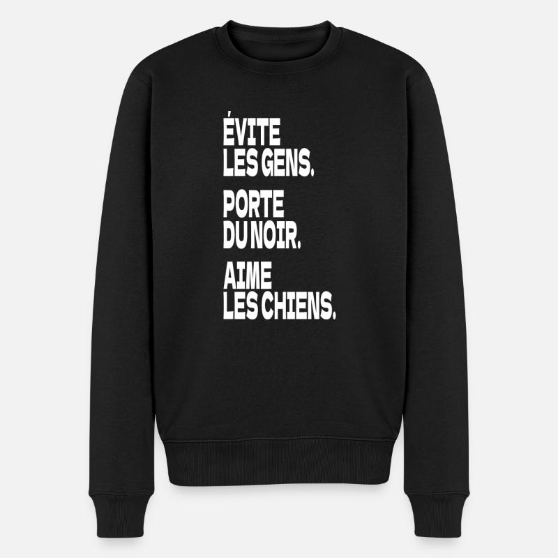 évite les gens - Pull Premium bio Homme - noir