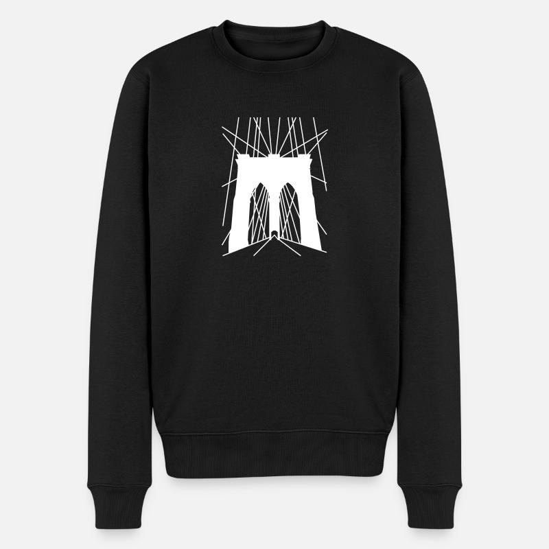 Brooklyn Bridge - Männer Premium Bio Pullover - Schwarz