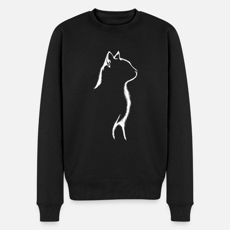 Silhouette de chat - Pull Premium bio Homme - noir