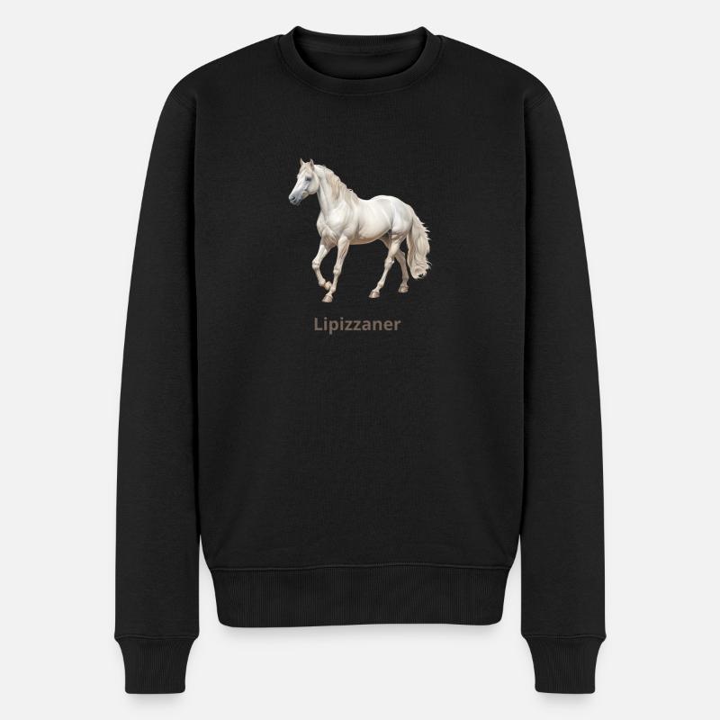 Lipizzaner - Männer Premium Bio Pullover - Schwarz