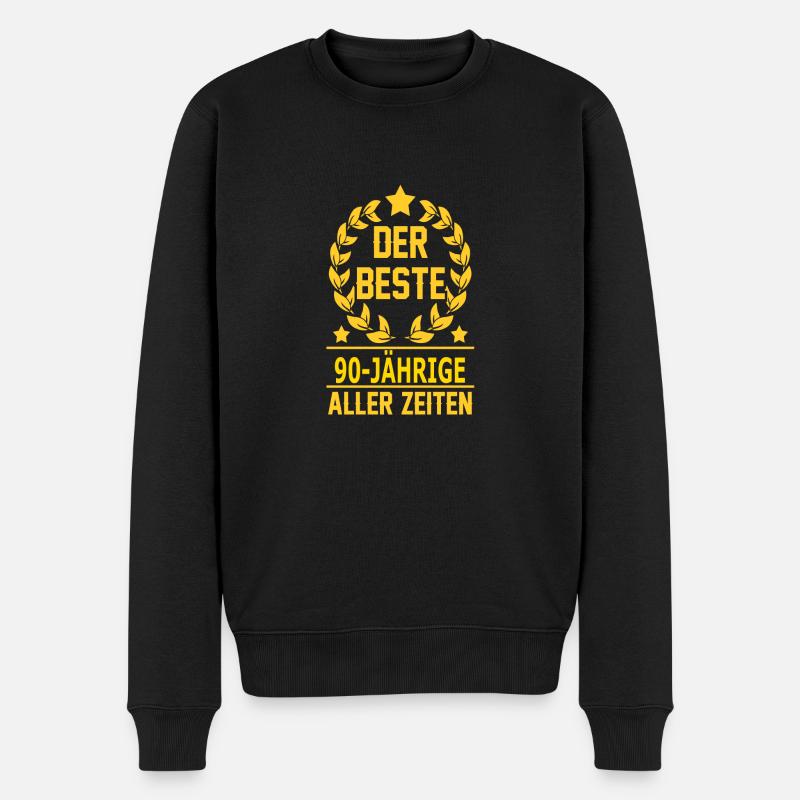 90-JÄHRIGE - Männer Premium Bio Pullover - Schwarz