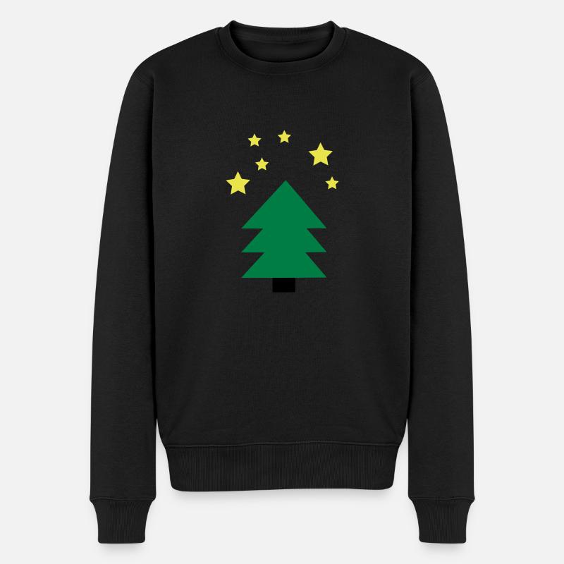 Weihnachtsbaum grün - Männer Premium Bio Pullover - Schwarz