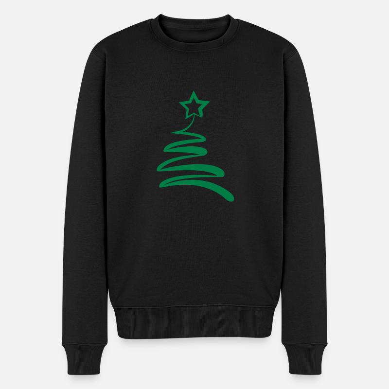 Weihnachtsbaum - Männer Premium Bio Pullover - Schwarz