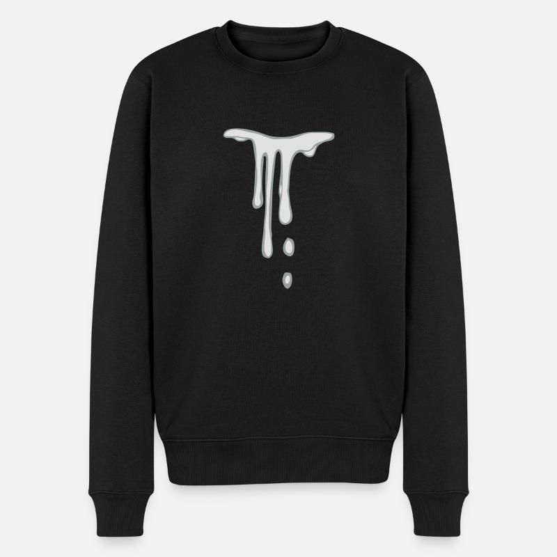 tropfen - Männer Premium Bio Pullover - Schwarz