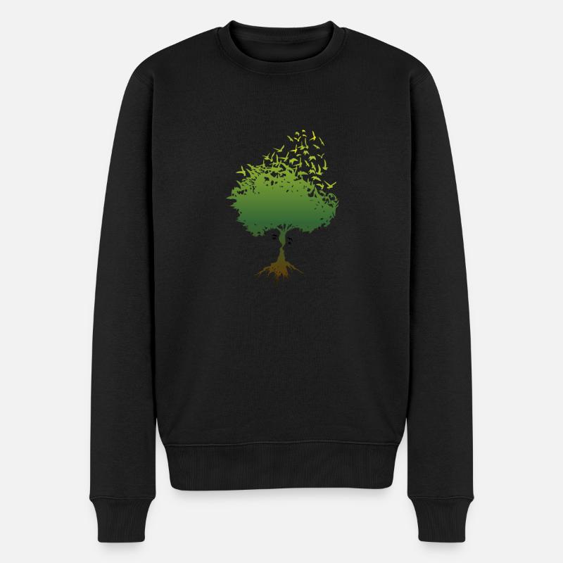 Der Baum der Freundschaft - Männer Premium Bio Pullover - Schwarz