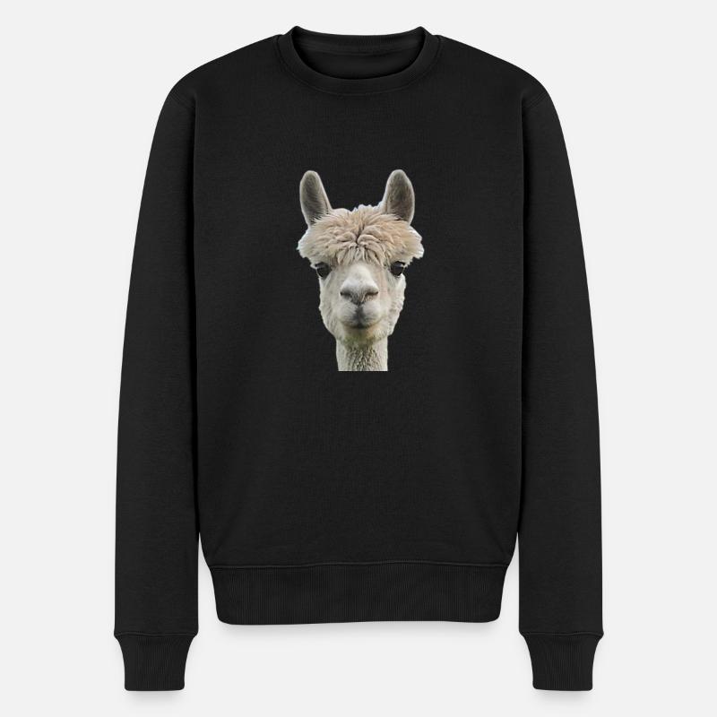 Alpaka Lama Kamel Peru Anden Südamerika Wolle - Männer Premium Bio Pullover - Schwarz