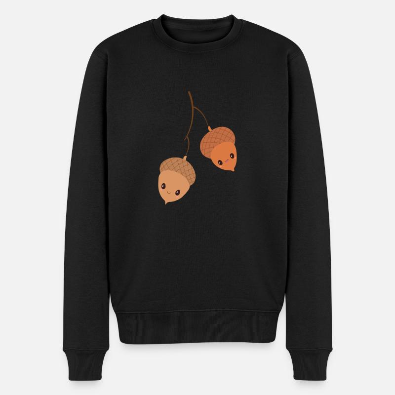 Eicheln - Männer Premium Bio Pullover - Schwarz