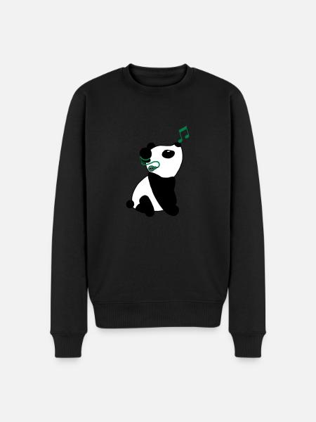 Panda with cochlear implant - Men's Premium Organic Jumper - black