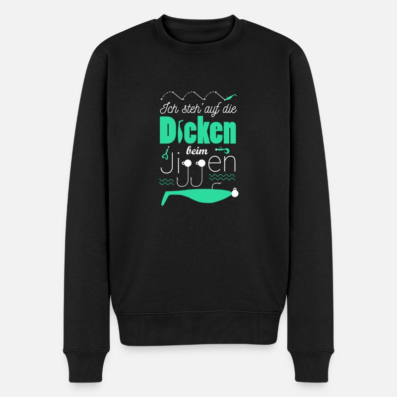 Angler & Fischer Designs - Männer Premium Bio Pullover - Schwarz