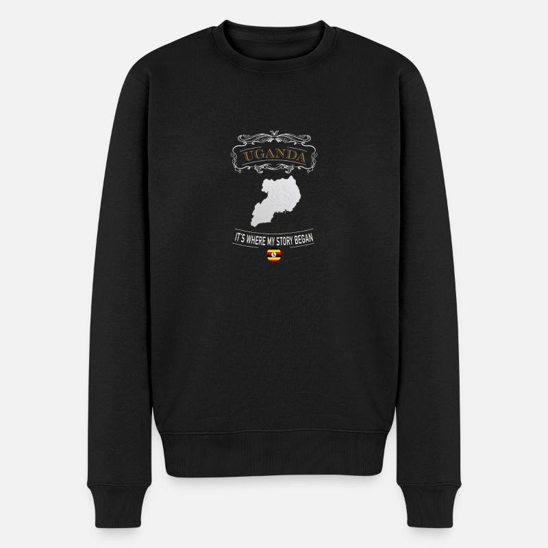Uganda it´s where my story began - Männer Premium Bio Pullover - Schwarz