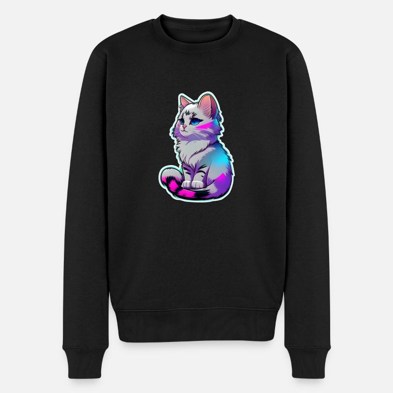 mignon petit chat gris - Pull Premium bio Homme - noir