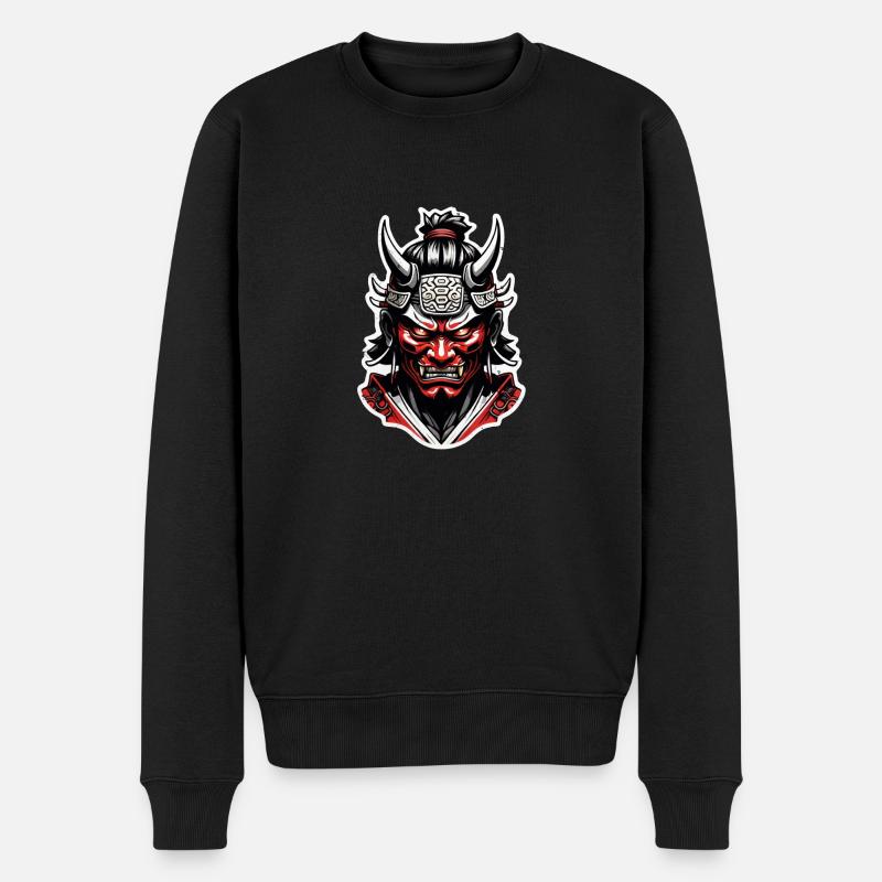 Samurai-Krieger - Japan - Dämon - Männer Premium Bio Pullover - Schwarz