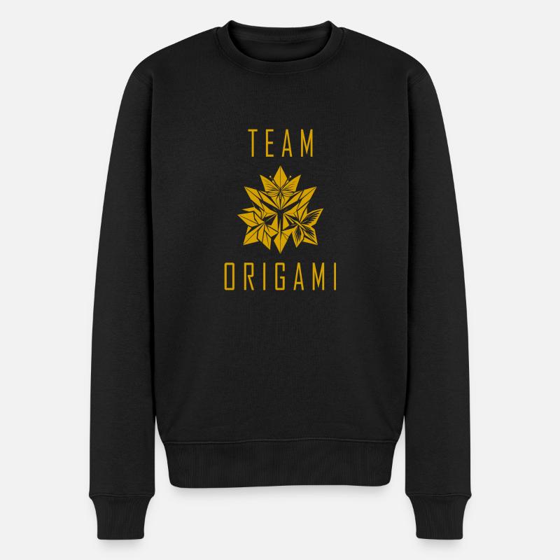 Team Origami - Männer Premium Bio Pullover - Schwarz