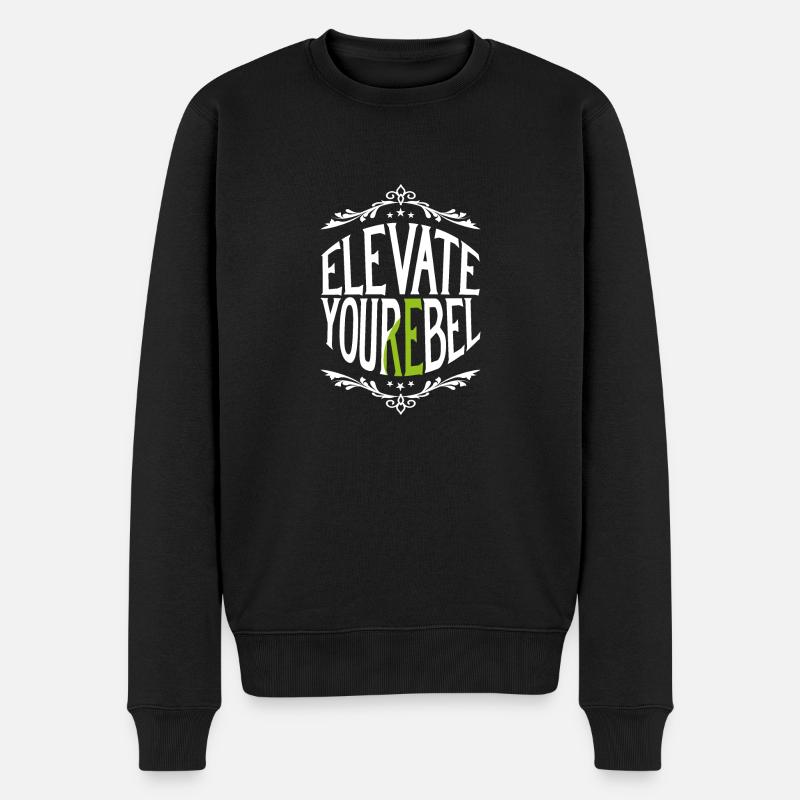 Elevate Your Rebel - Lass Dein inneres Kind frei - Männer Premium Bio Pullover - Schwarz