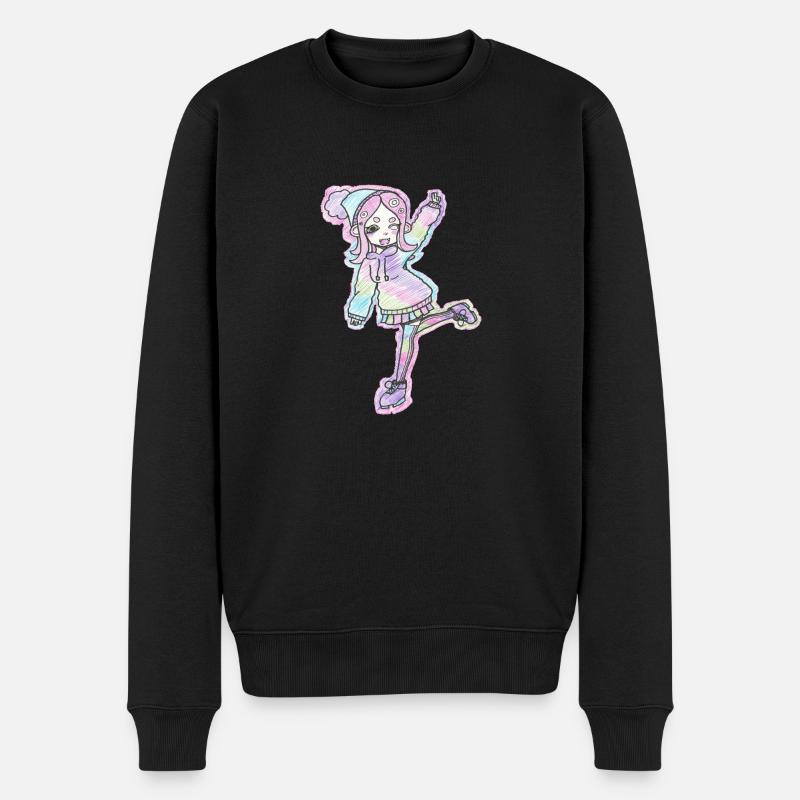 Inkling Mädchen | Pink | Splatoon - Männer Premium Bio Pullover - Schwarz
