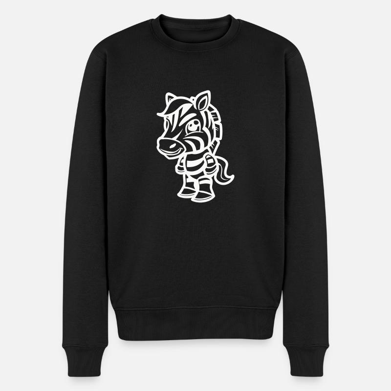 Zebra Comic - Men's Premium Organic Jumper - black
