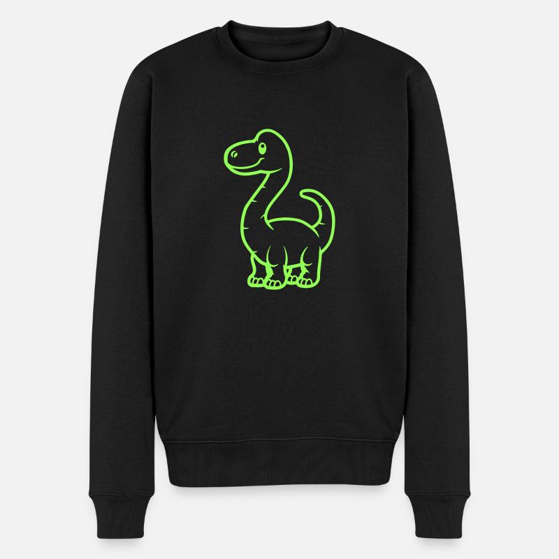 dinosaurier brontosaurus - Männer Premium Bio Pullover - Schwarz