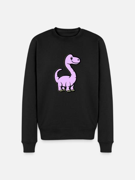 Dinosaur Brontosaurus Comic - Men's Premium Organic Jumper - black