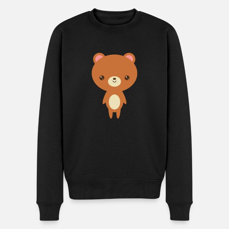 ours en peluche brun - Pull Premium bio Homme - noir