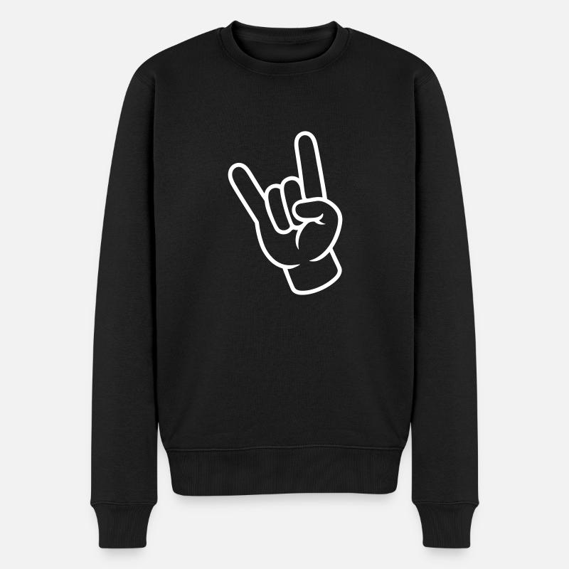 Hand Zeichen Party - Männer Premium Bio Pullover - Schwarz