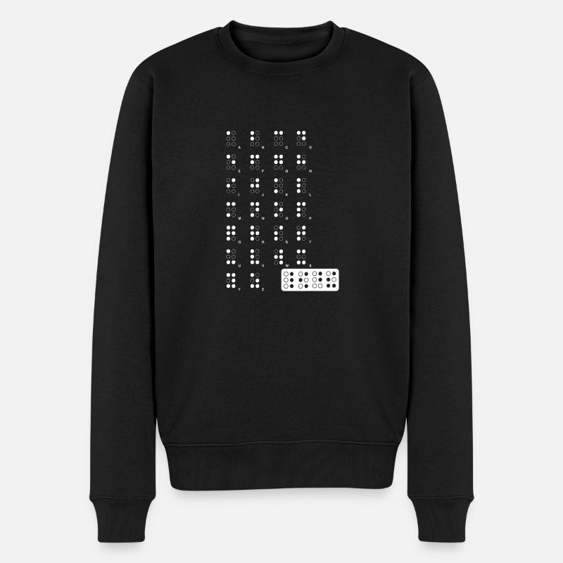 braille wite - Pull Premium bio Homme - noir