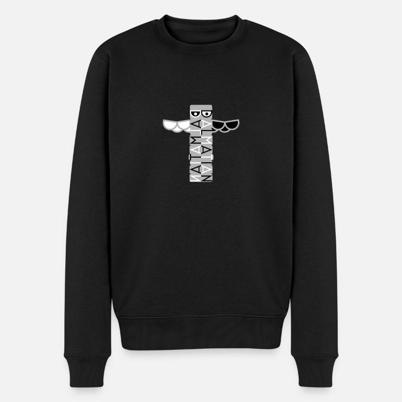 Dalmatiner Totem Pole - Männer Premium Bio Pullover - Schwarz