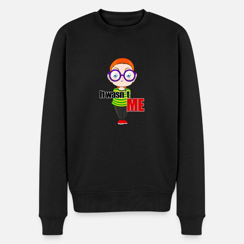 Es war nicht ich - Männer Premium Bio Pullover - Schwarz