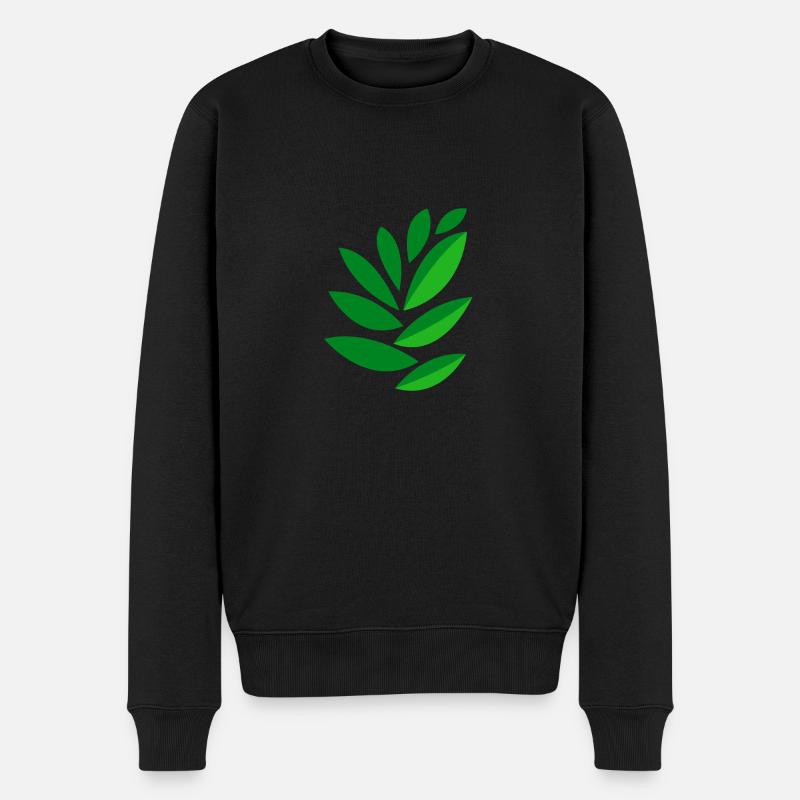 dessin feuilles - Pull Premium bio Homme - noir