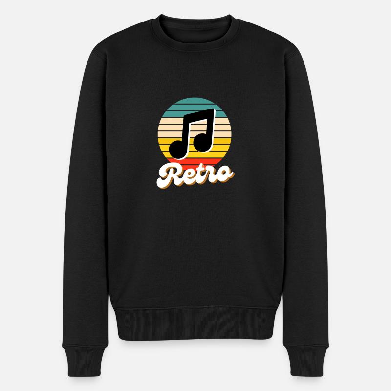 RETRO Musiksammlung - Männer Premium Bio Pullover - Schwarz