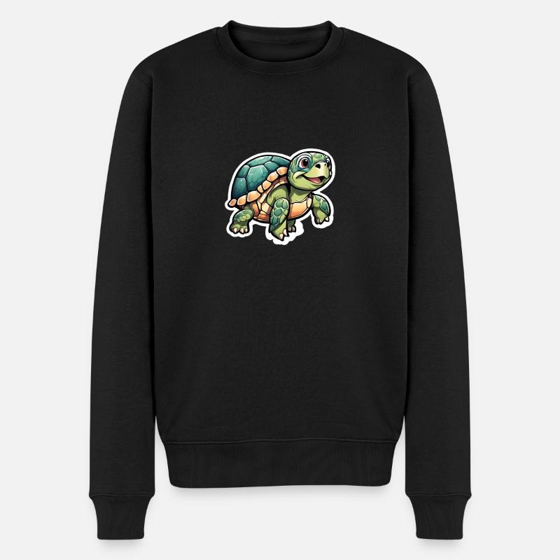Süsse Wasserschildkröte - Männer Premium Bio Pullover - Schwarz