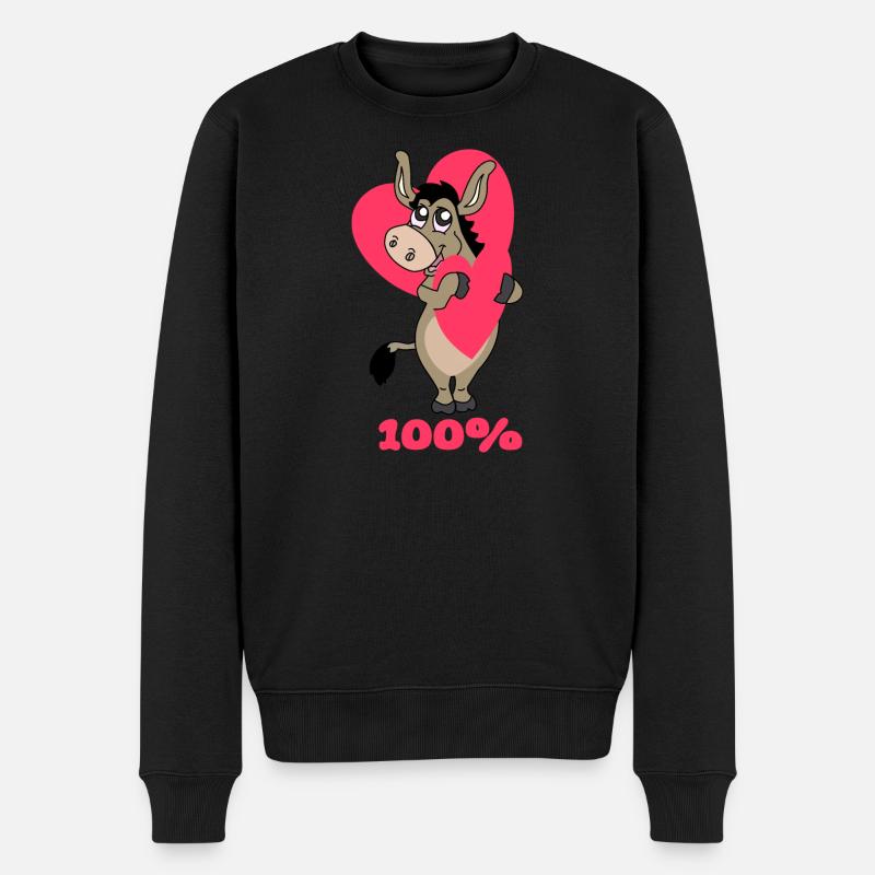 100% Liebe - Männer Premium Bio Pullover - Schwarz