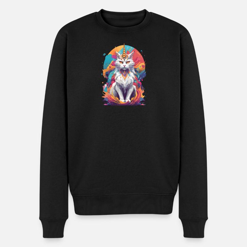 Collection chat licorne 4 - Pull Premium bio Homme - noir