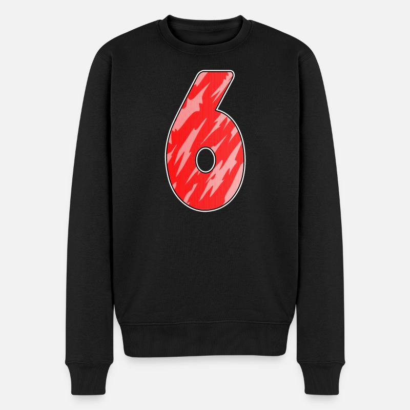 Number 6 Pattern Red - Men's Premium Organic Jumper - black