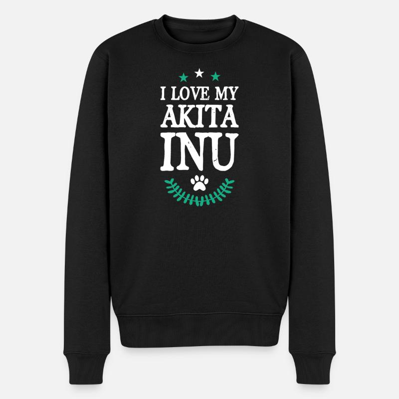 AKITA INU - Männer Premium Bio Pullover - Schwarz