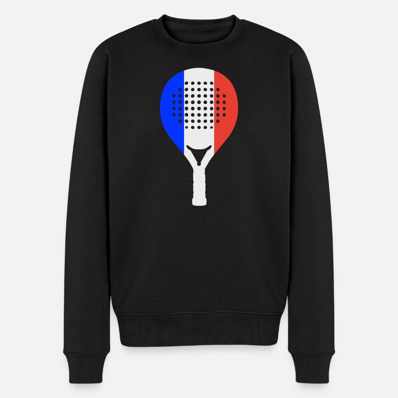 Padel-Frankreich - Männer Premium Bio Pullover - Schwarz