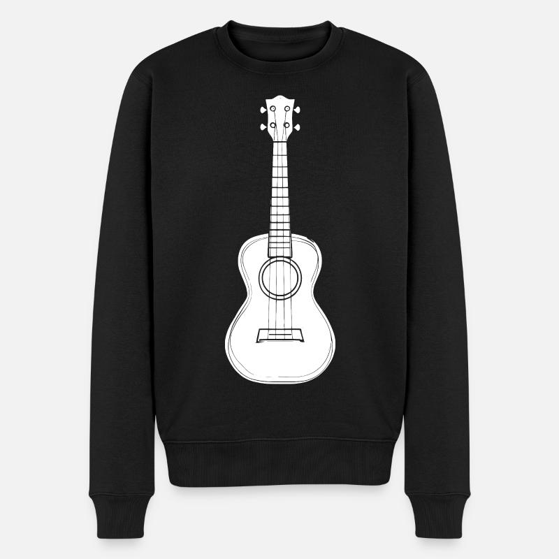 Dessin d’instrument de ukulélé - Pull Premium bio Homme - noir