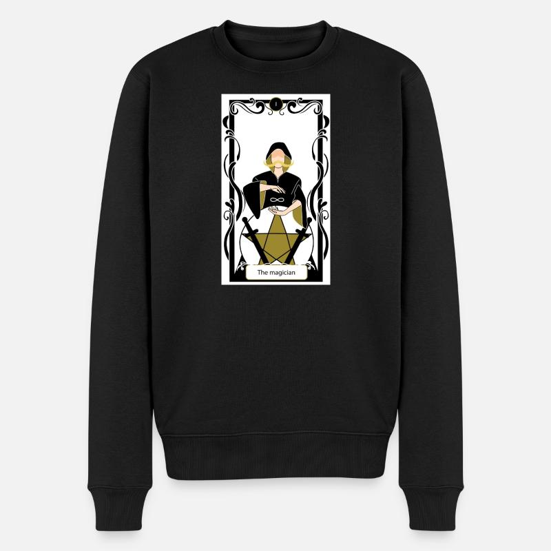 Der Magier - Männer Premium Bio Pullover - Schwarz