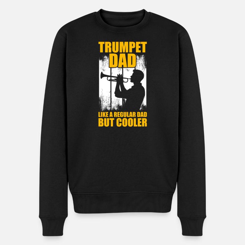 Trombone Dad Trompete Trompetenspieler - Männer Premium Bio Pullover - Schwarz