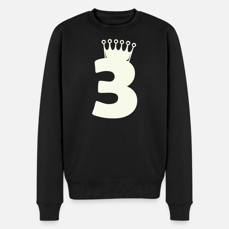 3_krone - Männer Premium Bio Pullover - Schwarz