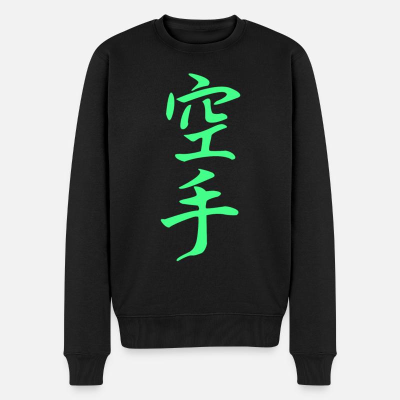 Karaté Kanji en vert - Pull Premium bio Homme - noir