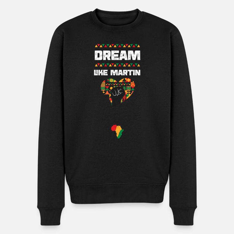 Dream Like Martin - Männer Premium Bio Pullover - Schwarz