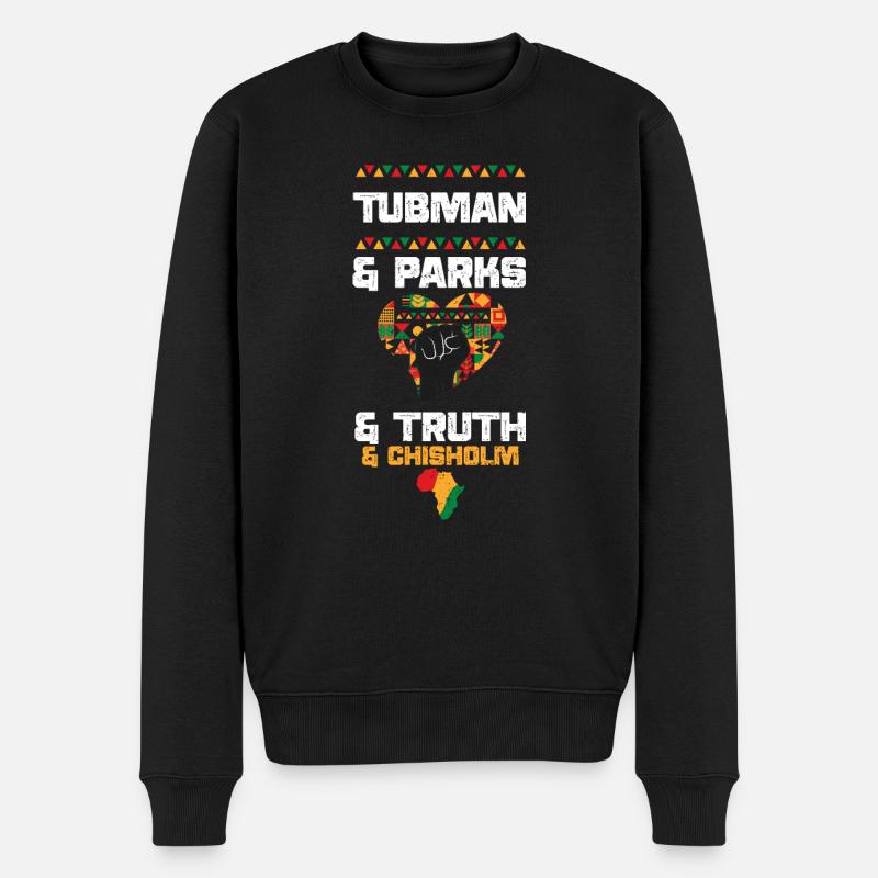 Tubman & Parks & Truth & Chisholm - Männer Premium Bio Pullover - Schwarz